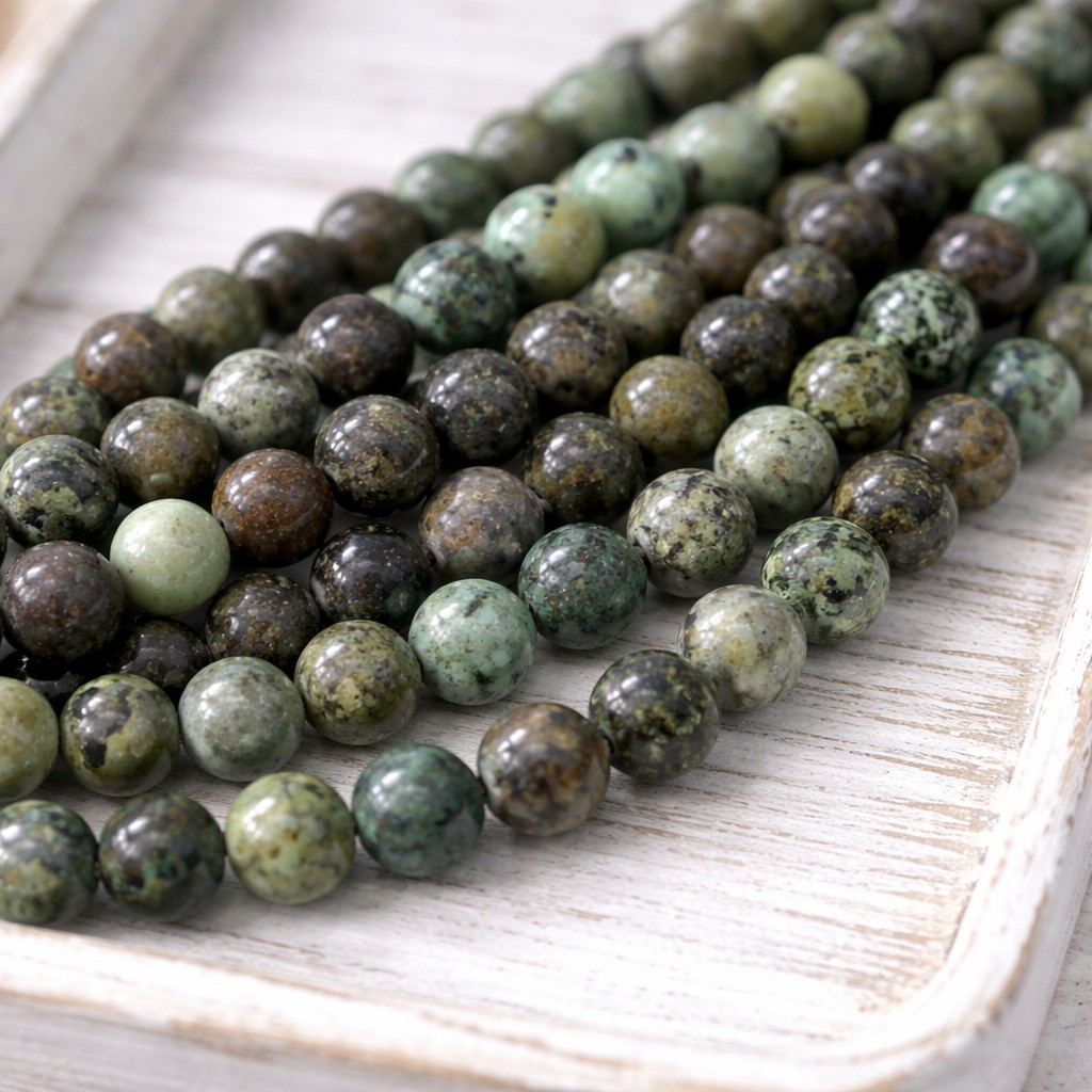 Afrikanischer Türkis Perlenstrang 8 mm (ca. 45 Perlen / ca. 38 cm Länge)