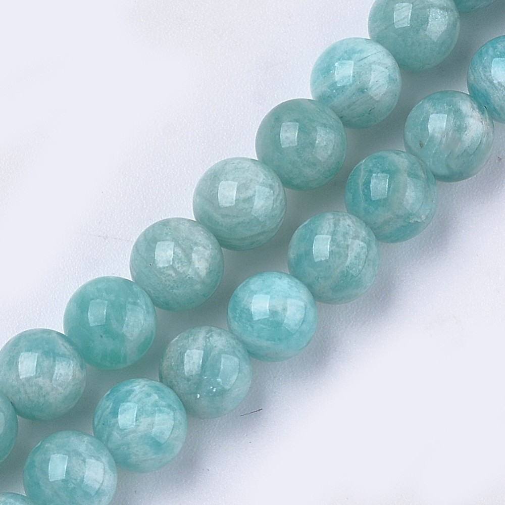 Natürlicher kurzer Amazonit Perlenstrang 8 - 8,2 mm rund glatt glänzend (ca. 24 Perlen / ca. 18,5 cm Natürlicher kurzer Amazonit Perlenstrang 8 - 8,2 mm rund glatt glänzend (ca. 24 Perlen / ca. 18,5 cm