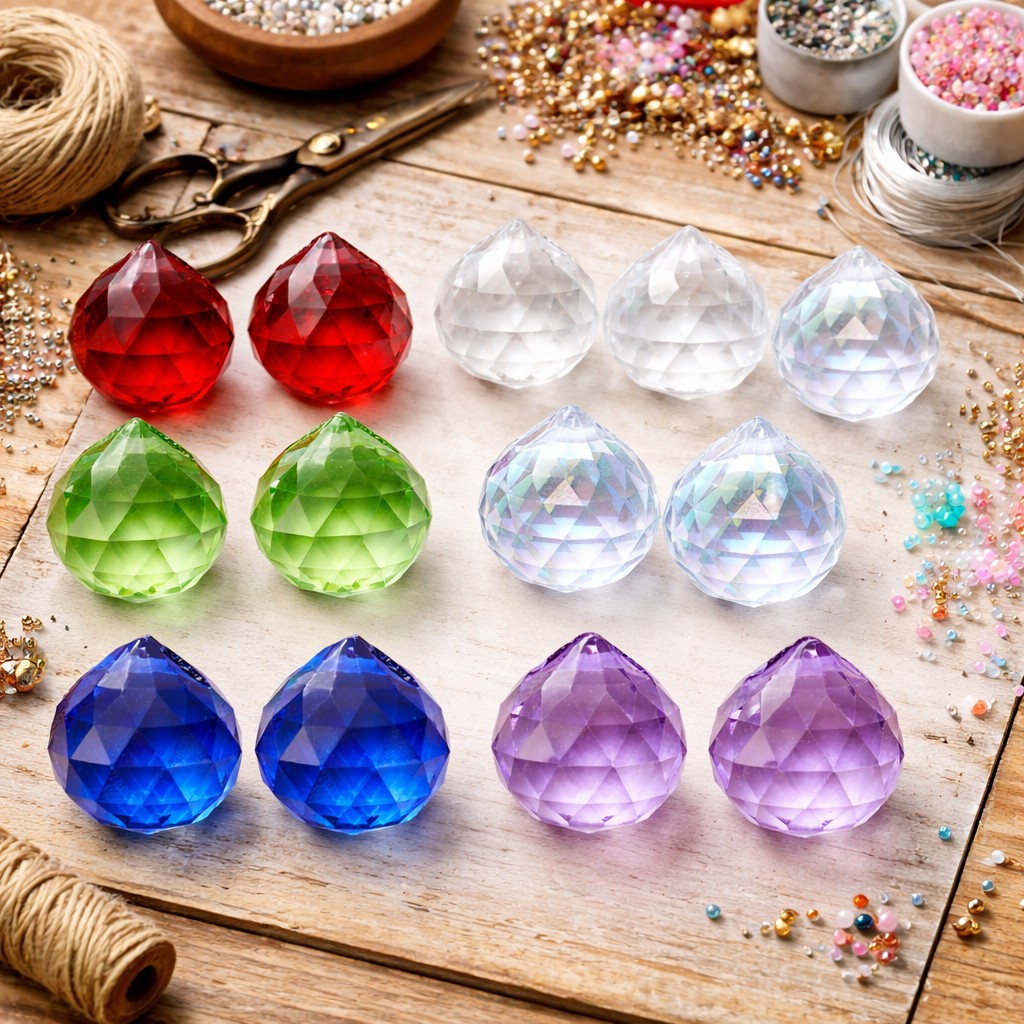 Transparenter Glasanhänger Tropfen für Lichtfänger 23-24 x 20-21 x 1,2 - 2 mm