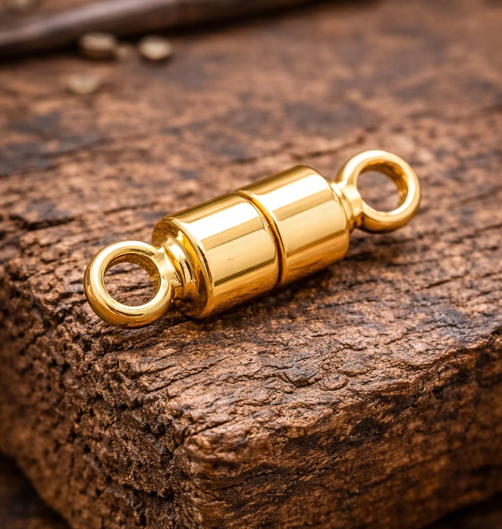 Messing Magnetverschluss 18k vergoldet nickelfrei 11 x 4 mm