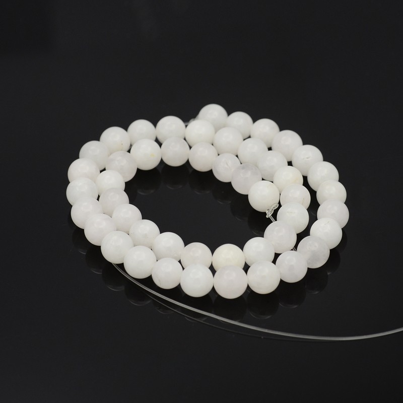 jade-6-mm Natürlicher Jadeperlenstrang 4 mm rund weiß (ca. 98 Perlen / ca. 39,5 mm Länge)