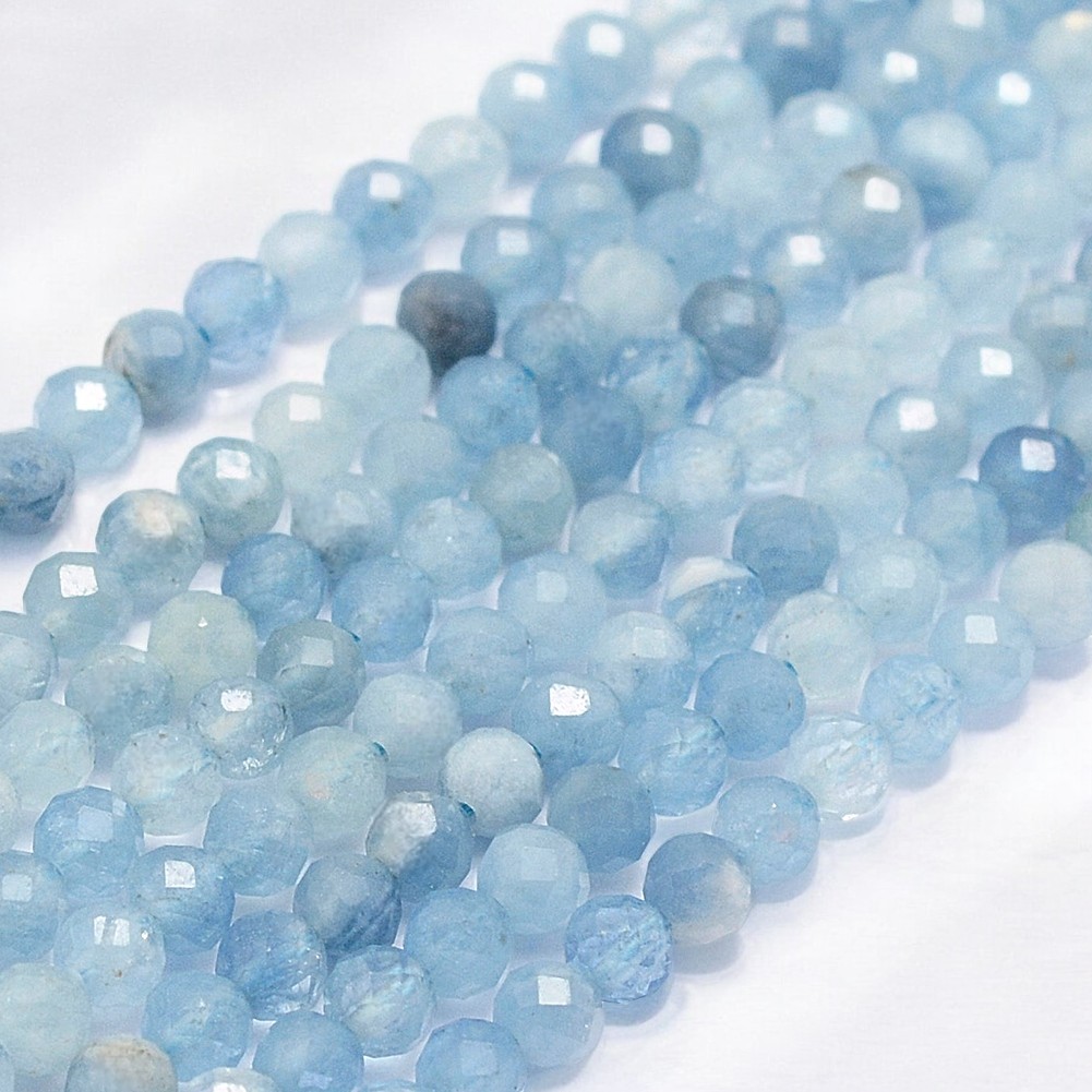 S509022B2mWPye7ht8lQK6 Natürlicher Aquamarin Perlenstrang 2 - 2,3 mm facettiert (ca. 210 Perlen / ca. 39,5 cm Länge)