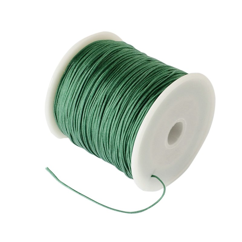 1 Rolle geflochtene Nylonschnur grün 0,8 mm zur Schmuckherstellung (ca. 90 Meter Länge)