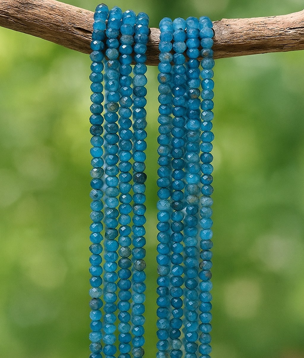 Apatit Perlenstrang facettiert 3 x 2 mm (ca. 170 Perlen / ca. 39 cm Länge)
