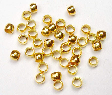 1,6 Gramm (ca. 100 Stück) Messing Quetschperlen goldfarben
