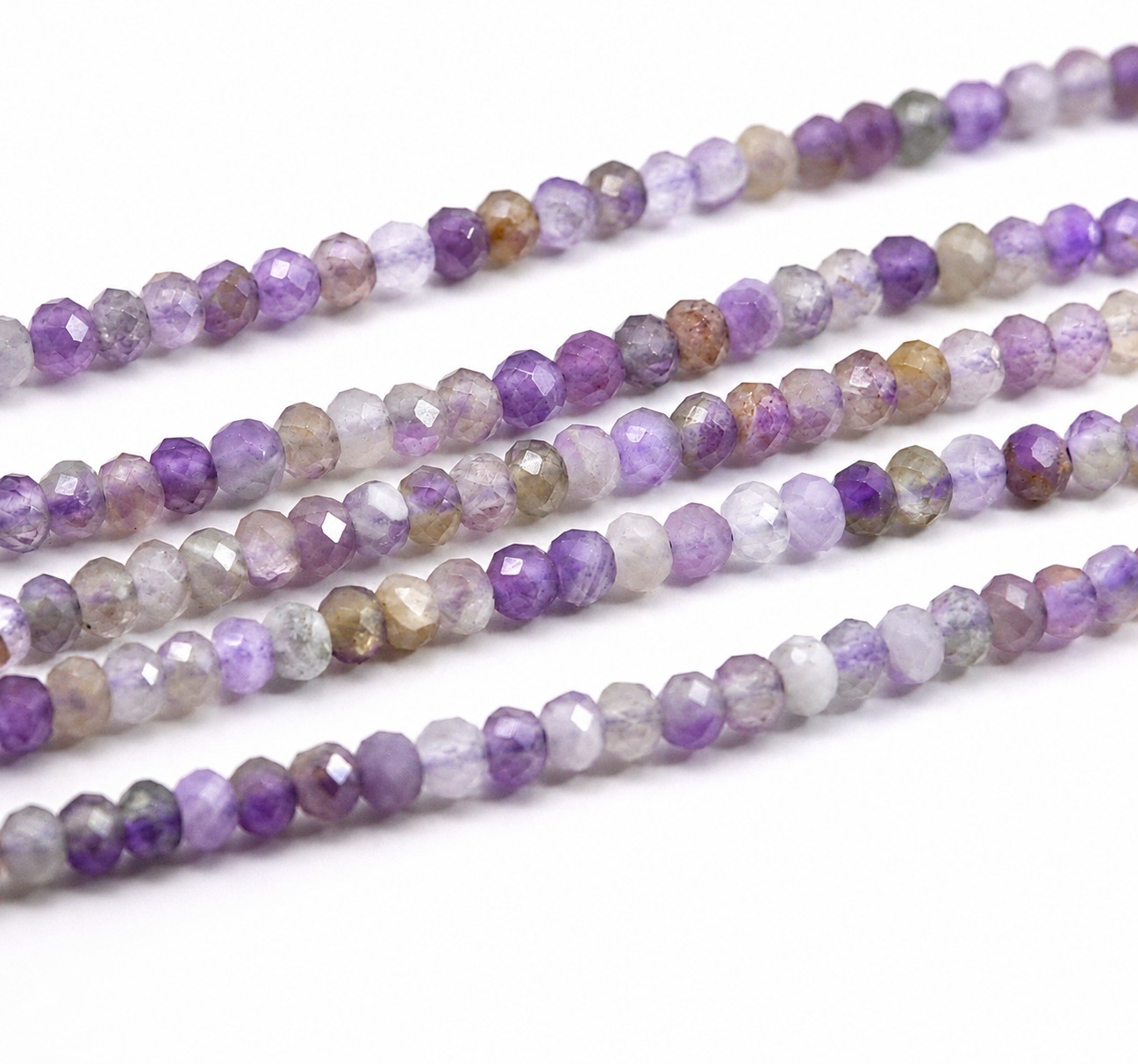 Amethyst Perlenstrang 3 x 2 mm facettierte Perlen (ca. 39 cm Länge)