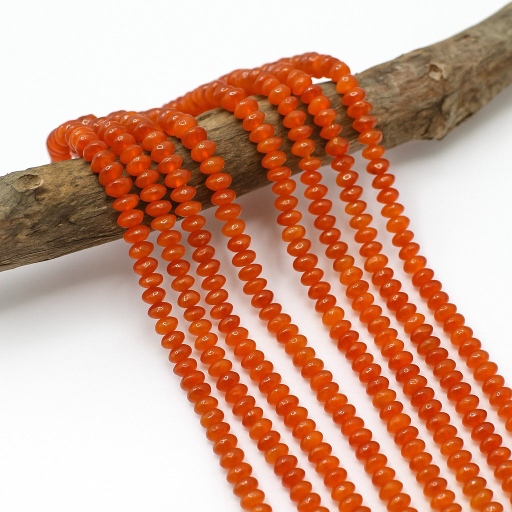 Karneol Perlenstrang unregelmäßige Rondelle 5 - 5,3 x 2 - 3 mm (ca. 34 cm Länge)