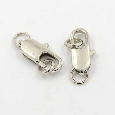 flacher-karabinerverschluss 50 Karabinerverschlüsse mit 2 Biegeringen 12 x 6 x 3 mm platinfarben