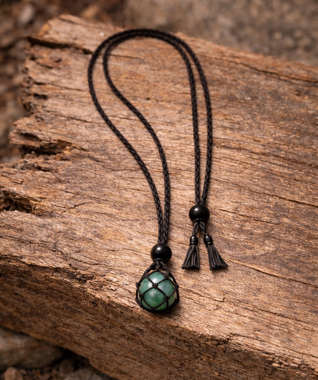 Handgefertigte Aventurin Makramee Kette - dein Stein für Zuversicht & Balance