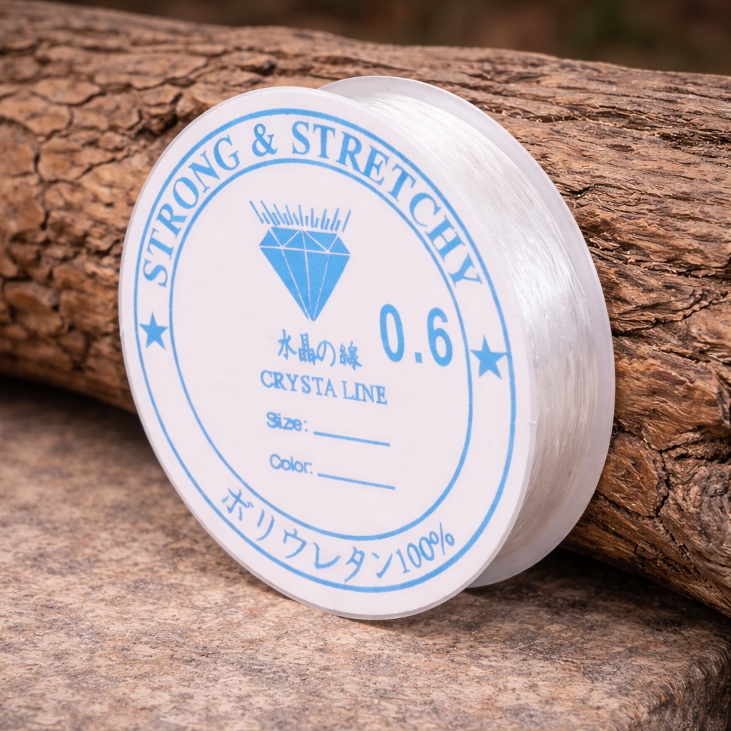 1 Rolle klare elastische dehnbare Kristall Perlenschnur 0,6 mm Länge Rolle: 10 Meter