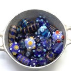 Böhmische Lampwork und Glasperlen 50 Gramm Überraschungsbeutel blau Böhmische Lampwork und Glasperlen 50 Gramm Überraschungsbeutel blau
