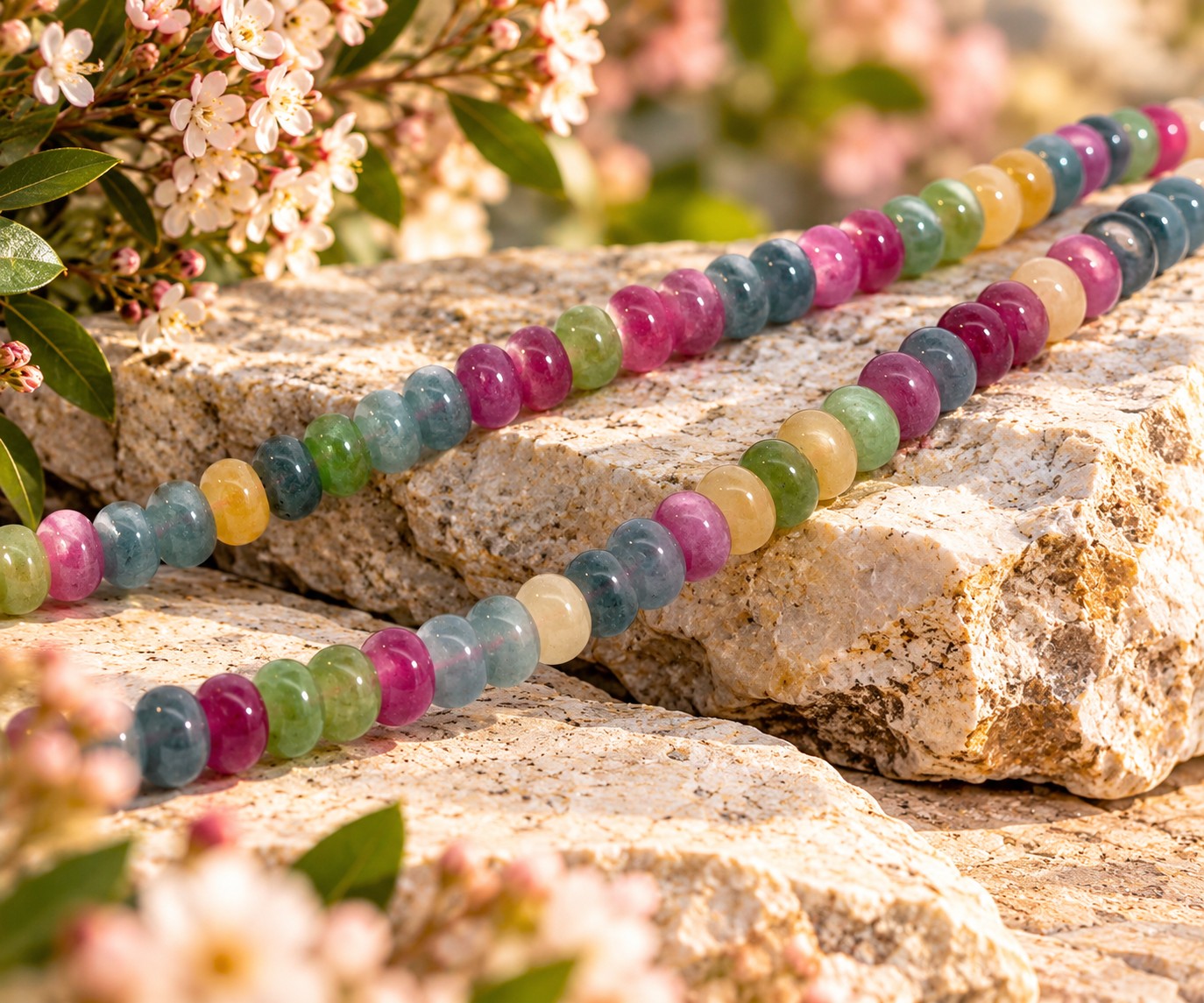 Jade Perlenstrang Rondelle 8 - 8,5 mm gefärbt (ca. 72 Perlen / ca. 38 cm Länge)