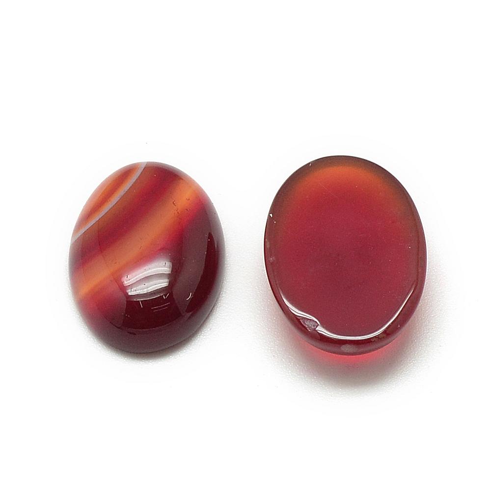 Natürlicher Bandachat Cabochon rot oval 18 x 13 x 5 mm