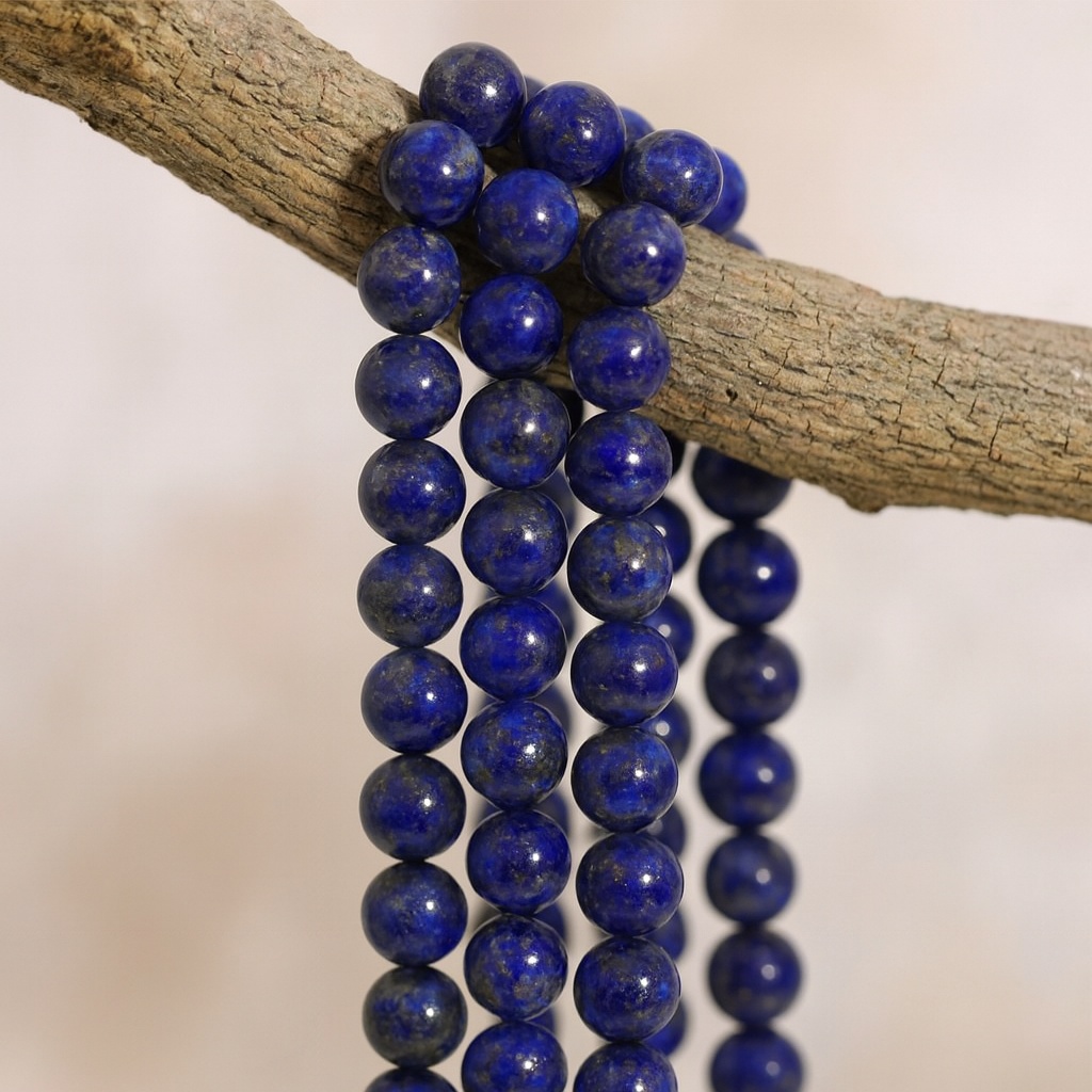 Lapislazuli Perlenstrang 6,2 - 6,8 mm rund glatt glänzend (ca. 62 Perlen / ca. 38 cm Länge) Lapislazuli Perlenstrang 6,2 - 6,8 mm rund glatt glänzend (ca. 62 Perlen / ca. 38 cm Länge)