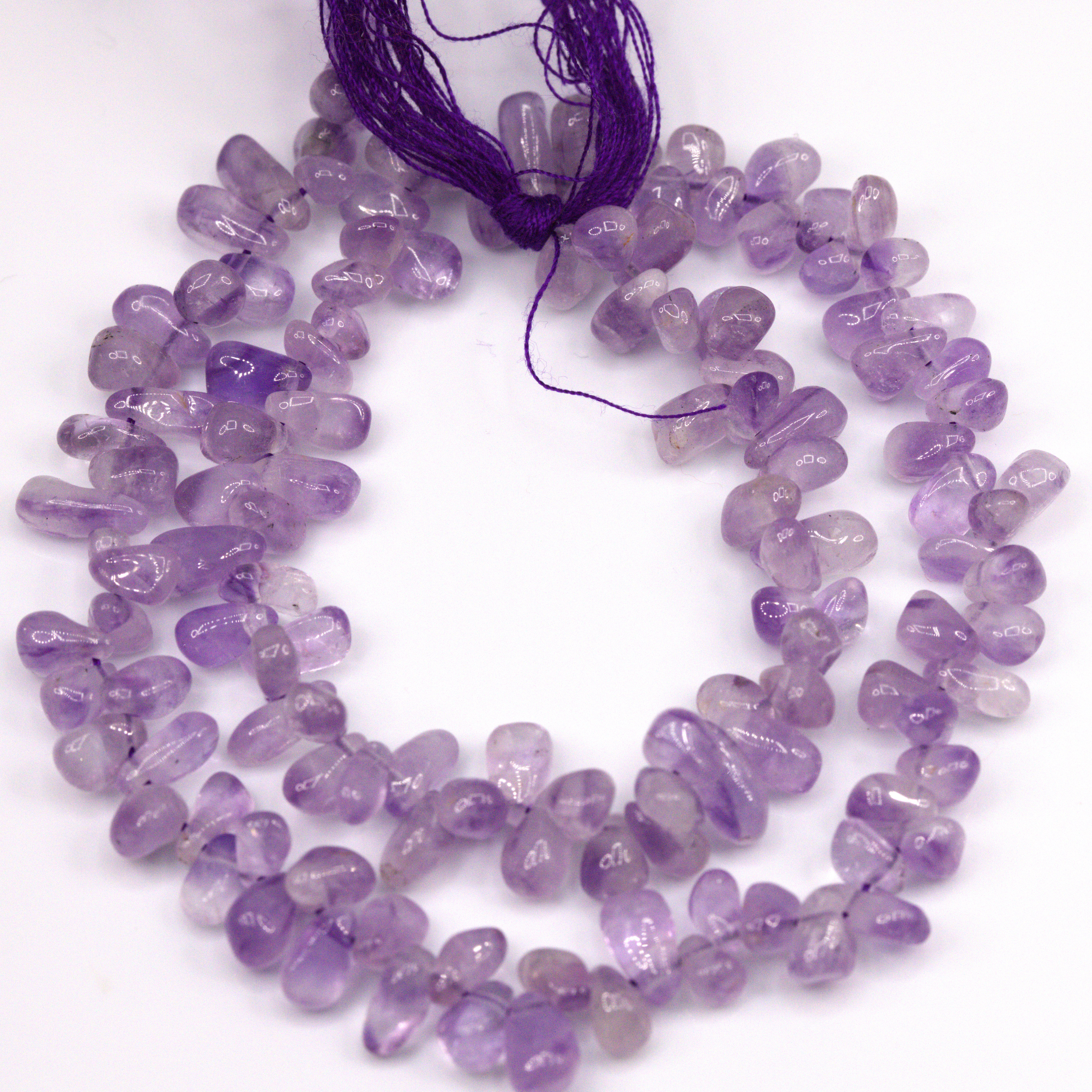SI1154vorlage2 Amethyst Perlenstrang Tränen 6 - 6,5 x 2 - 3 mm (ca. 34 cm Länge)