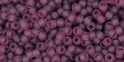 TR-11-6BF_detail TOHO 11/0 transparent frosted med amethyst 5 Gramm 2 mm seedbeads