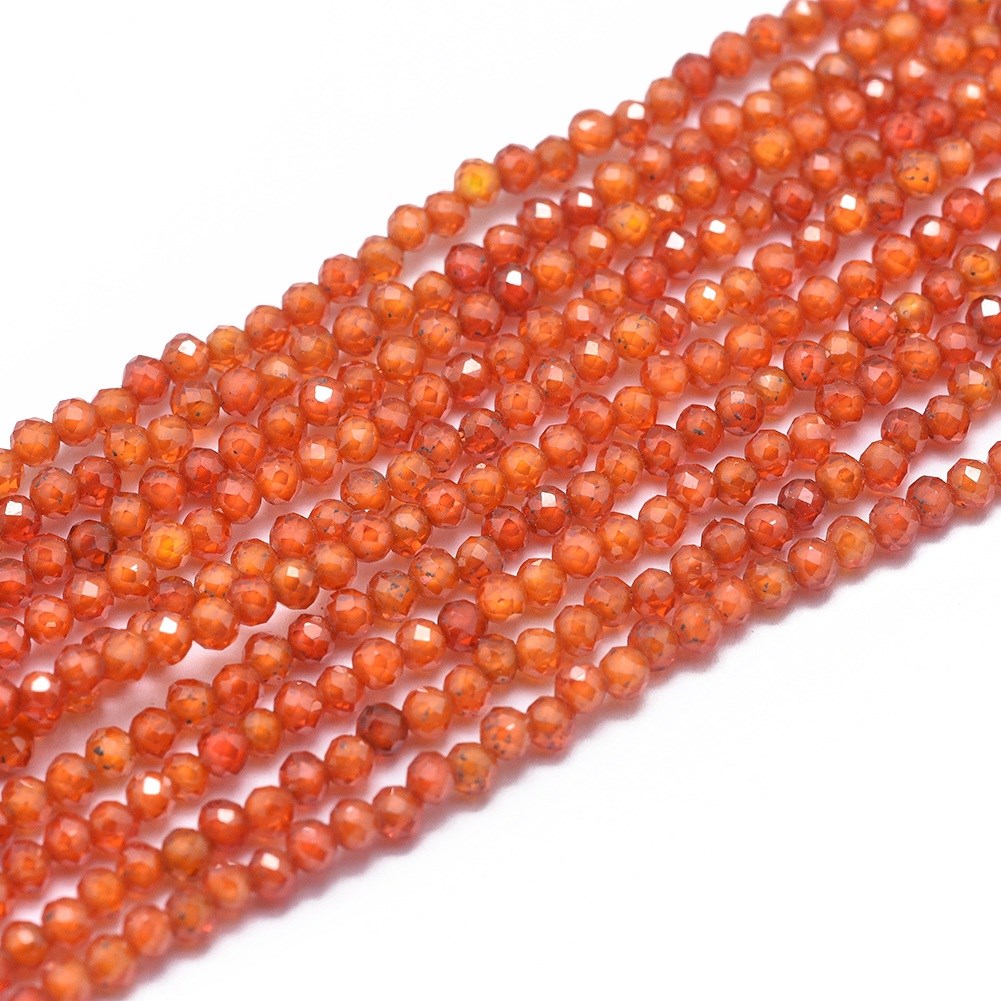 zirkonia-perlen-2-mm-facettiert Zirkonia Perlenstrang 2 mm orange facettiert (ca. 160 Perlen / ca 39 cm Länge)