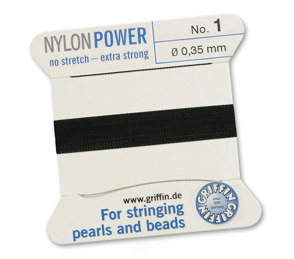 Griffin Perlseide No. 1 schwarz mit Nadel Nylon Power