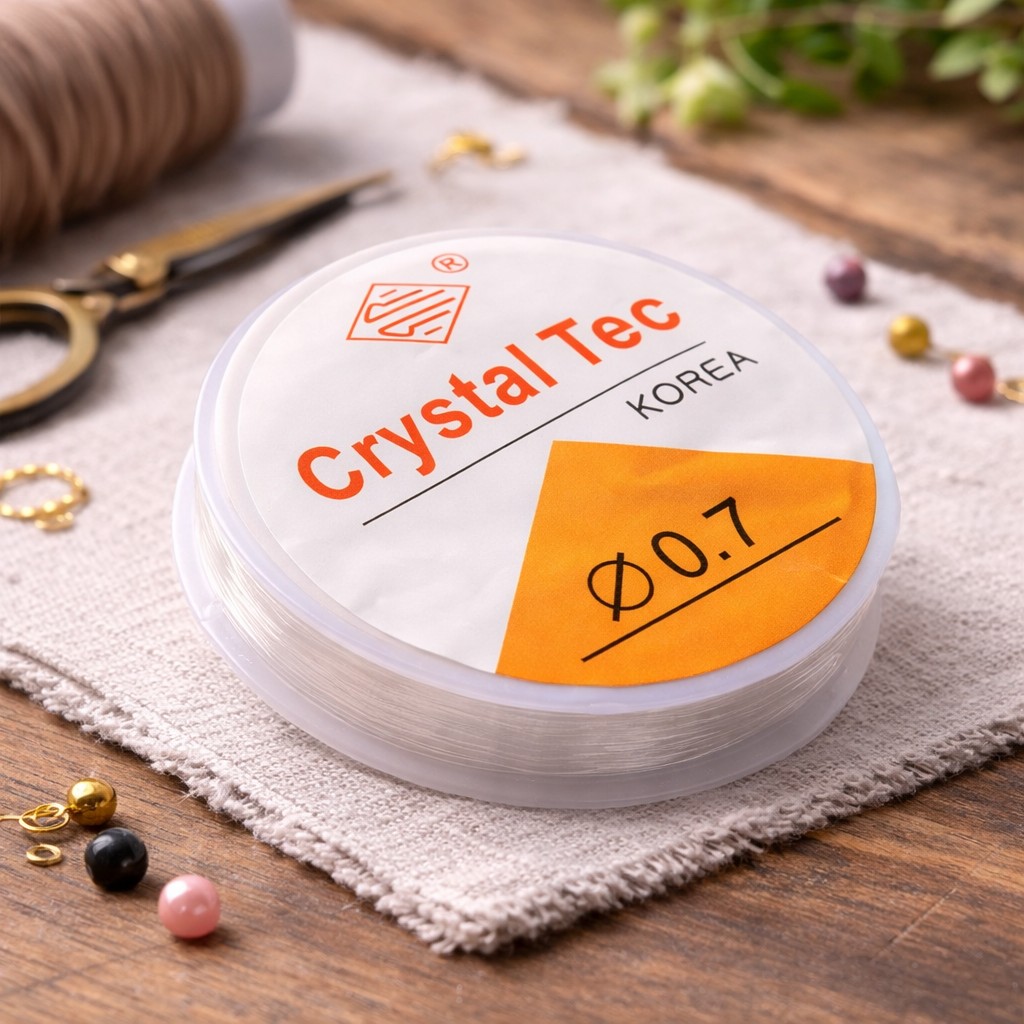 Elastische runde Kristallschnur 0,7 mm ca. 8 Meter Länge