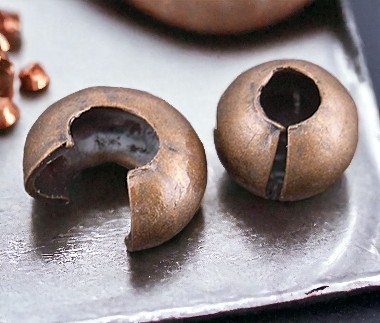 s029rb 20 Quetschperlen Knotenabdeckungen aus Eisen rotkupferfarben 4 mm