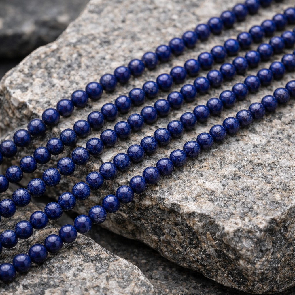 Lapislazuli Perlenstrang 4,3 mm Klasse A (ca. 87 Perlen / ca. 37,5 cm Länge)