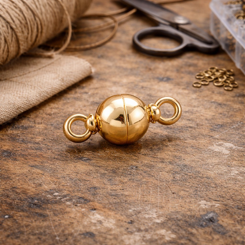 Magnetverschluss 11,5 x 6 mm 18k vergoldet nickelfrei