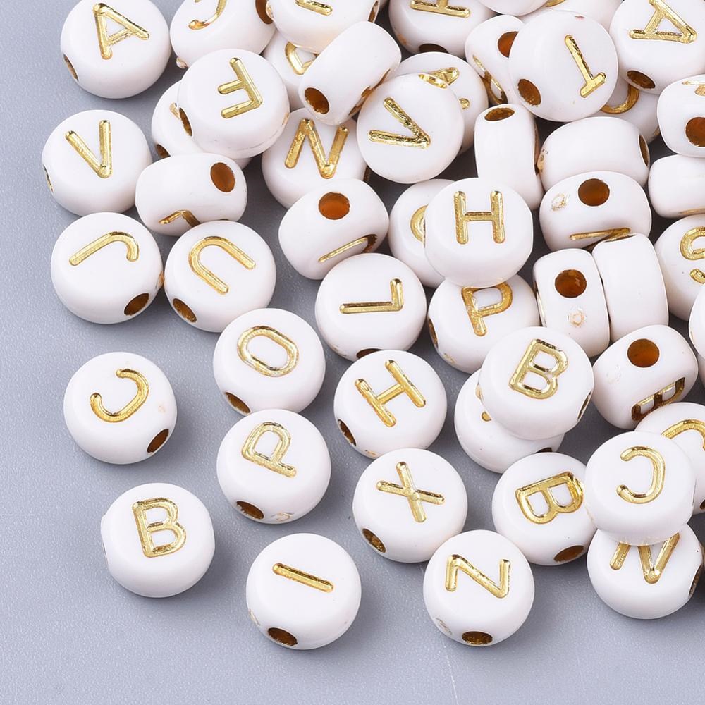 perlen-buchstaben 100 runde Buchstaben Perlen aus Acryl gemischt von A - Z