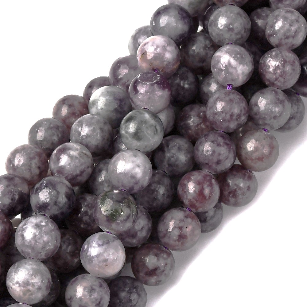 Lepidolith Perlenstrang 8,5 - 8,7 mm (ca. 45 Perlen / ca. 38 cm Länge)