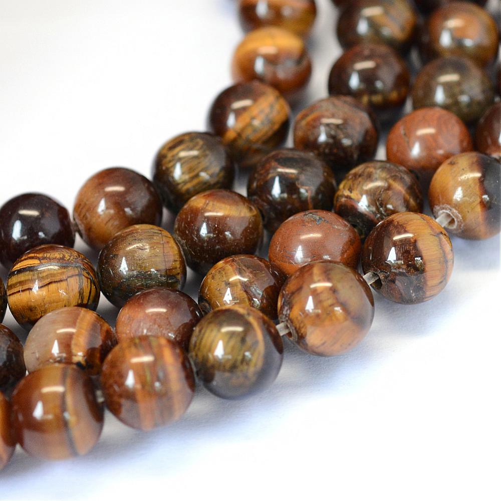 perle-tigerauge Natürlicher Tigeraugen Perlenstrang glatt glänzend 4,5 - 4,6 mm  (ca. 86 Perlen / ca. 37 cm)