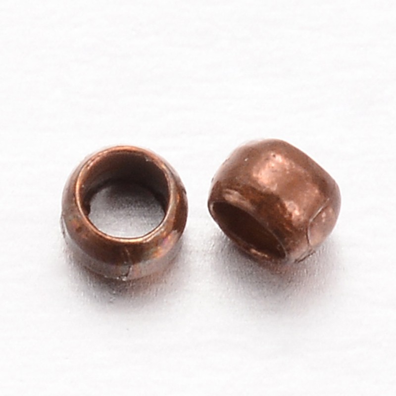 f0d33b30-ce16-416a-a386-a8769c37d163 100 Quetschperlen aus Messing rotkupferfarben 2 x 1 mm