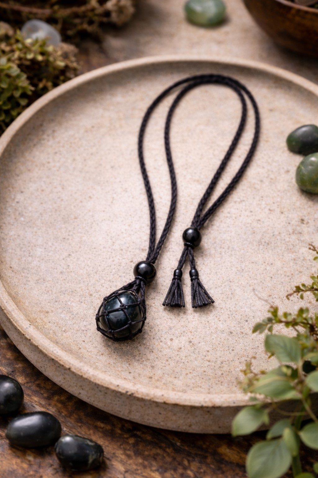 Handgefertigte Obsidian Makramee Kette - dein Stein für Schutz, Klarheit & innere Stärke