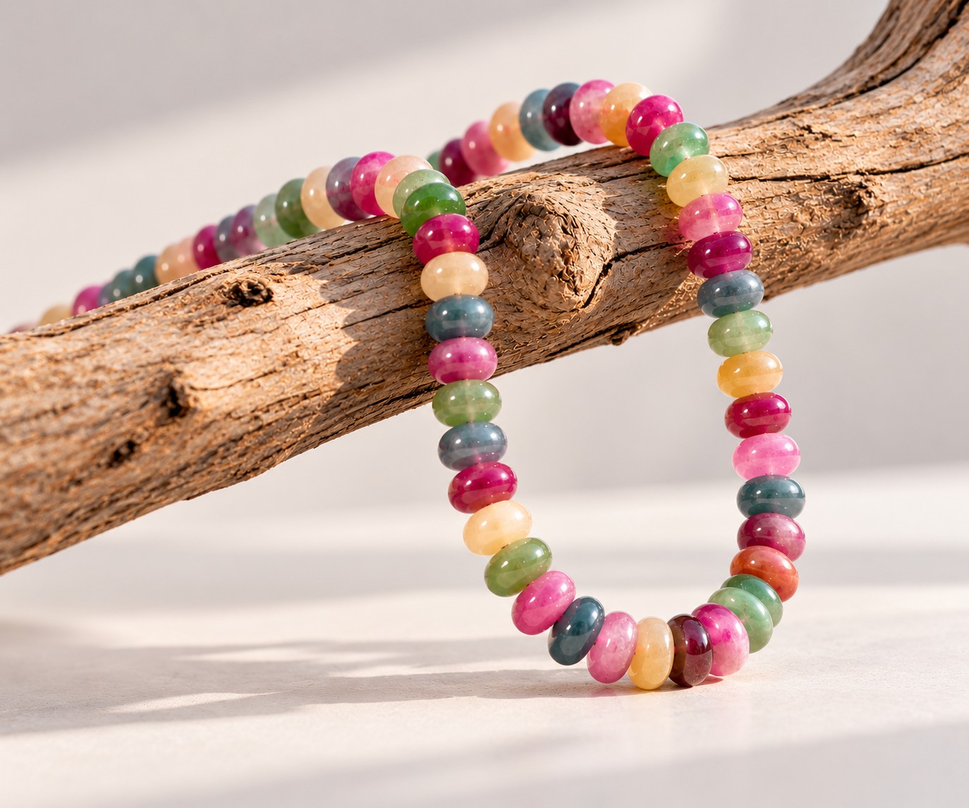 Jade Perlenstrang Rondelle 8 - 8,5 mm gefärbt (ca. 72 Perlen / ca. 38 cm Länge)