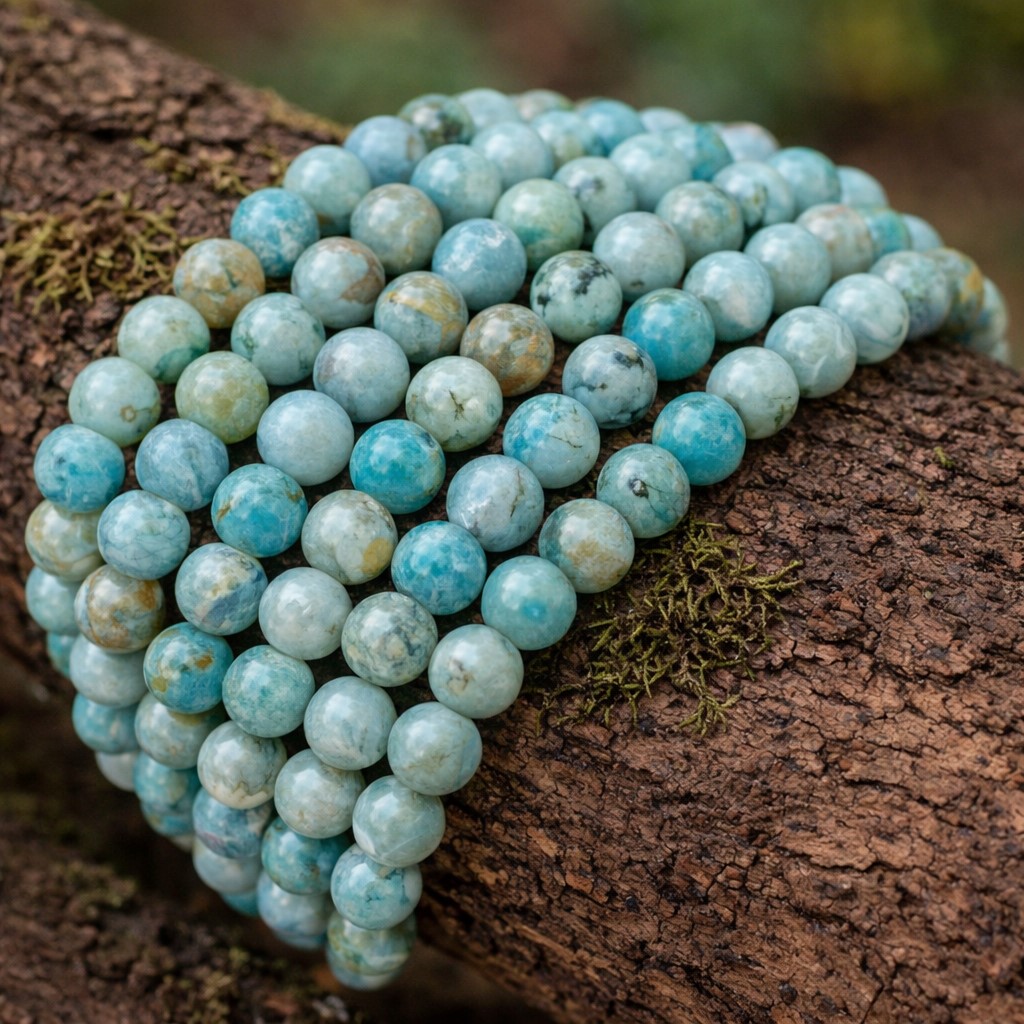 Natürlicher Hemimorphit Perlenstrang 8 - 8,4 mm rund glatt glänzend (ca. 47 Perlen / ca. 40 cm Länge
