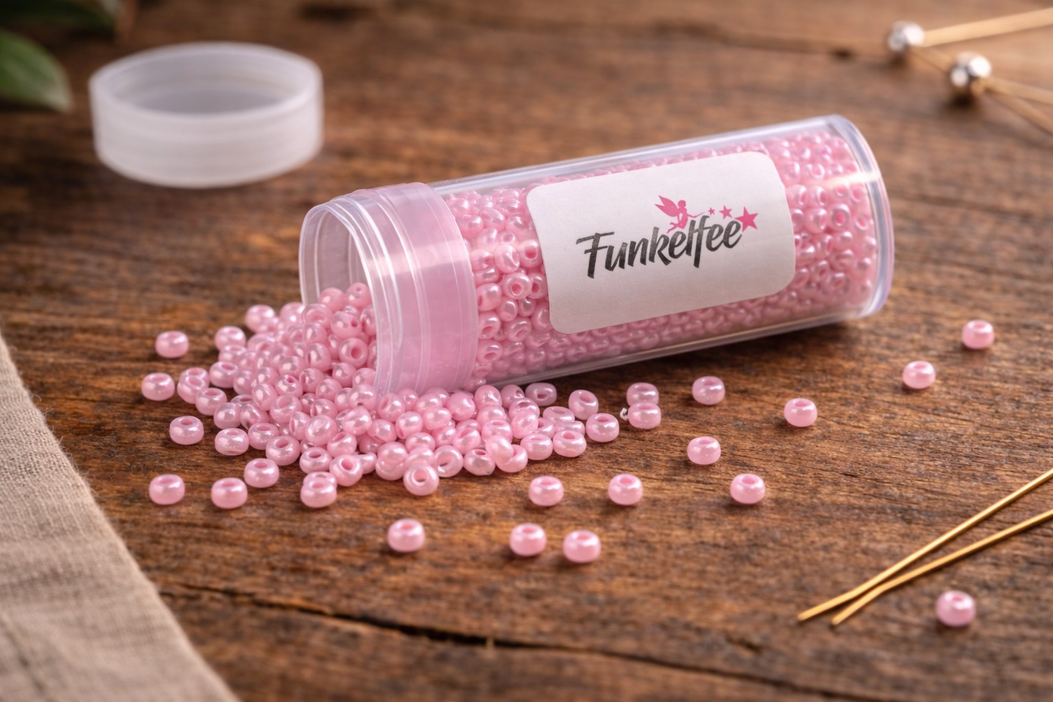 30 Gramm Röhrchen 3 mm Rocailles rosa glänzend