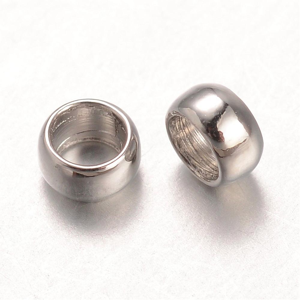 quetschperlen-platinfarben 100 Messing Quetschperlen 3 x 2 mm platinfarben