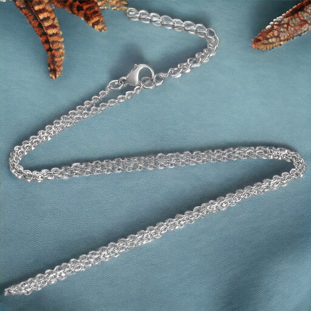 Edelstahl Kette 57 cm Länge plus 4 cm Verlängerungskettchen