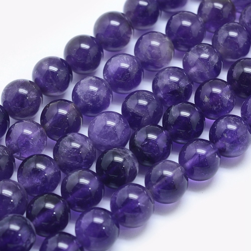 294d08e3-54ba-4eb4-9e64-5e6ad869085b8ewSen2Ucss53 Natürlicher Amethyst Perlenstrang 8,5 - 8,6 mm rund glatt glänzend (ca. 47 Perlen / ca. 39 cm Länge)
